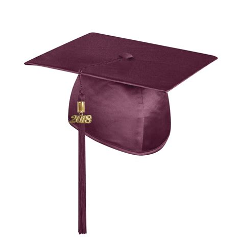Shiny Maroon Graduation Cap With Tasselvocational