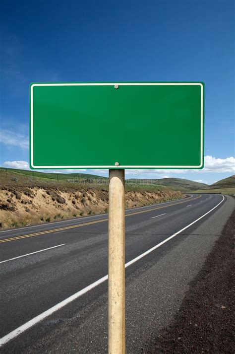 Blank Green Traffic Sign Stock Photo Image Of Road Sign 13282756
