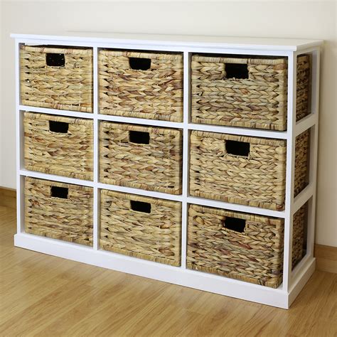 Comparison shop for basket unit home in home. White 9 Drawer Basket Storage Side Unit Lounge/Bathroom ...