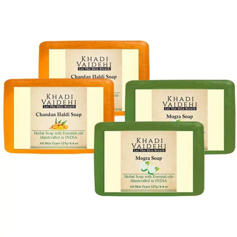 Buy Khadi Vaidehi Chandan Haldi Mogra Herbal Soap Online 10 Off