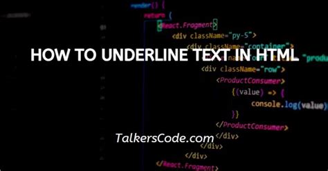 How To Underline Text In Html