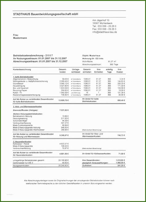 Zielvereinbarung muster, pdf kostenlos : 029 Betriebskostenabrechnung Vorlage Pdf 12 ...
