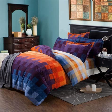 Buy orange bed in a bag at macys.com! Full Size Purple, blue and yellow orange plaid design ...