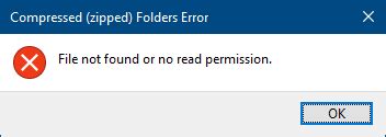 Compressed Zipped Folder Error File Not Found Or No Read Permission Winhelponline