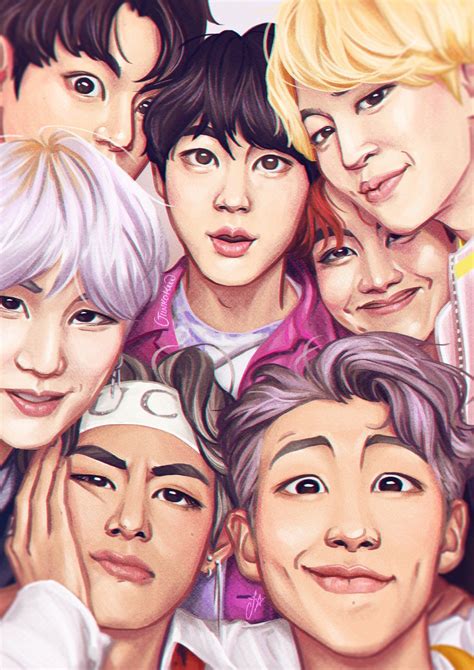 Ingesloten Bts Fanart Bts Drawings Fan Art