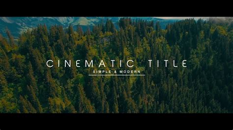 Simple Cinematic Title Animation In After Effects Quick Tutorial
