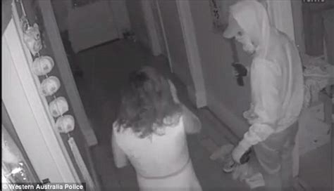 perth woman suffers home invasion in chilling footage daily mail online