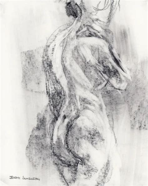 Female Nude Figure Original Graphite Drawing Naked Woman Sensual Art My XXX Hot Girl