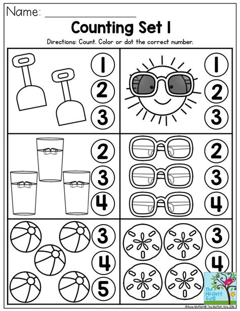 Pre k homework activities for preschoolers. Counting summer fun- Perfect number recognition activity ...