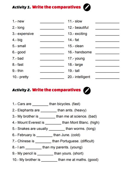 Comparative and superlative worksheets as lesson plans. Comparative adjectives online worksheet for Grade 3