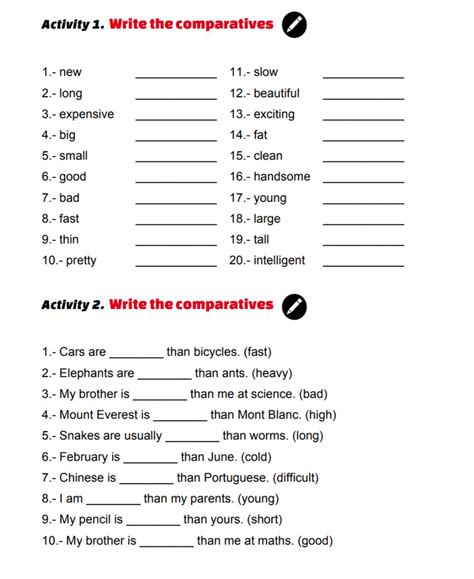 Comparative adjectives compare two things. Comparative adjectives online worksheet for Grade 3