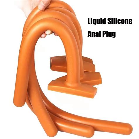Liquid Silicone Super Long Anal Plug Dildos Stimulate Anus And Vagina Soft Anal Dilator With