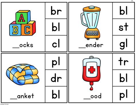 Consonant Blends Clip It Cards L R S Blends Made By Teachers