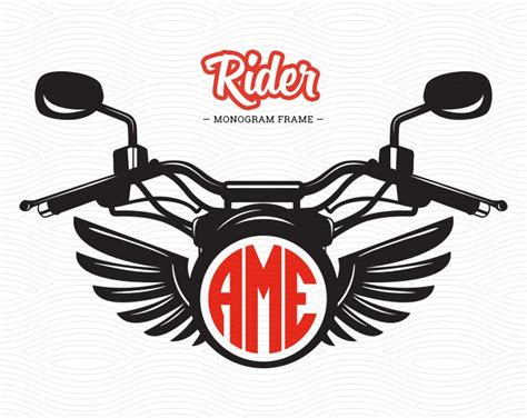 Moto Rider Monogram Frame Svg Eps Dxf Studio3 Motorcycle
