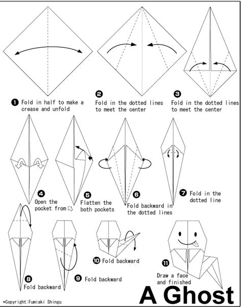 Easy Origami Ghost Step By Step Presepios De Origami Paper Craft