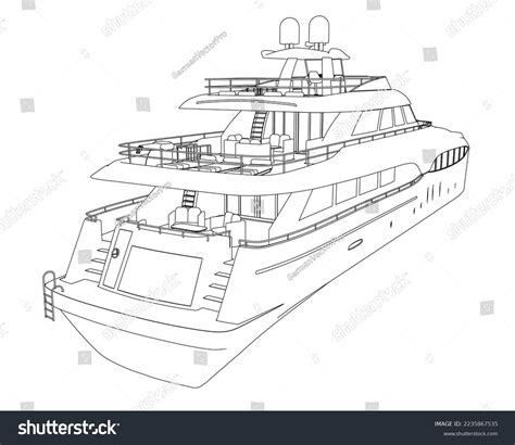 Luxury Yacht Drawing