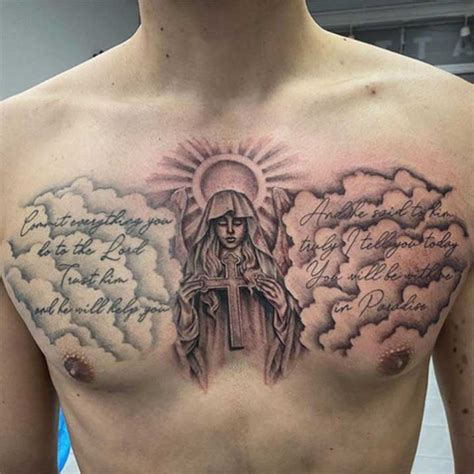 Clouds Chest Tattoos For Men