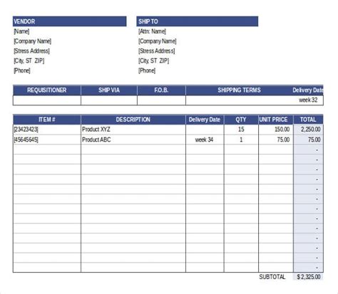 Purchase Order Templates 17 Free Sample Example Format Download