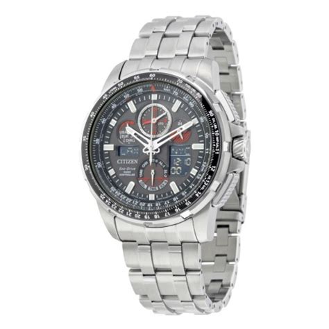 Citizen Eco Drive Skyhawk A T Atomic Timekeeping Silver Tone Watch