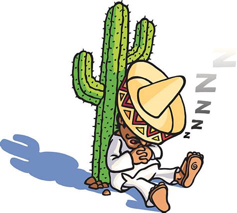 Mexican Resting On A Cactus Illustrations Royalty Free Vector Graphics And Clip Art Istock