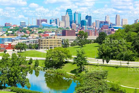 Kansas City Missouri Lake Skyline Stock Photo Download Image Now