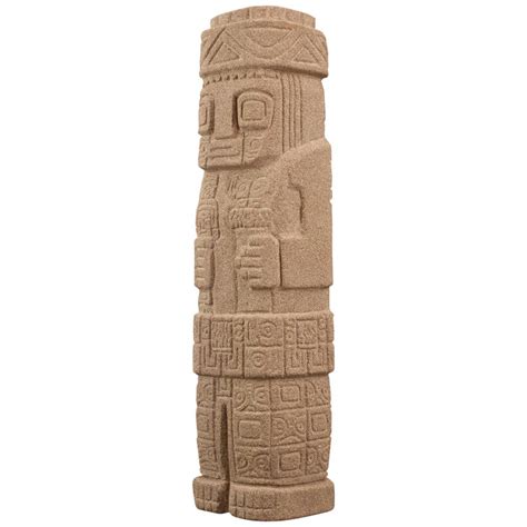 Vintage Toltec Cast Stone Totem Midcentury Table Sculpture Yucatan Native At 1stdibs Totem
