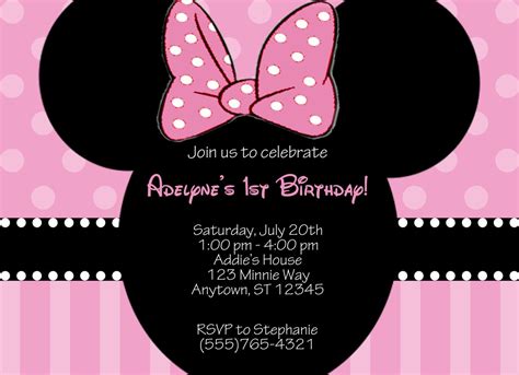 The pleasant and bright colors used in these invitations make them look bubbly. Minnie Mouse Invitation | Invitaciones minnie ...