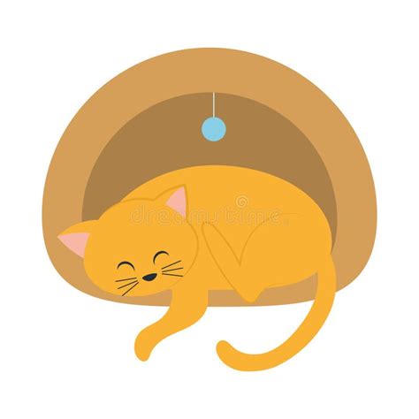 Sleepy Cat Design Stock Vector Illustration Of Comfortable 273204986