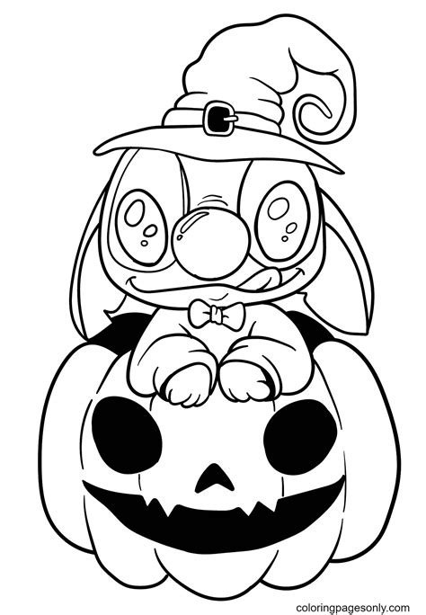 Stitch Halloween Coloring Sheet