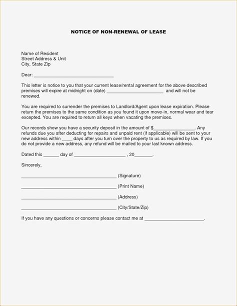 free printable non renewal of lease letter it informs the other party