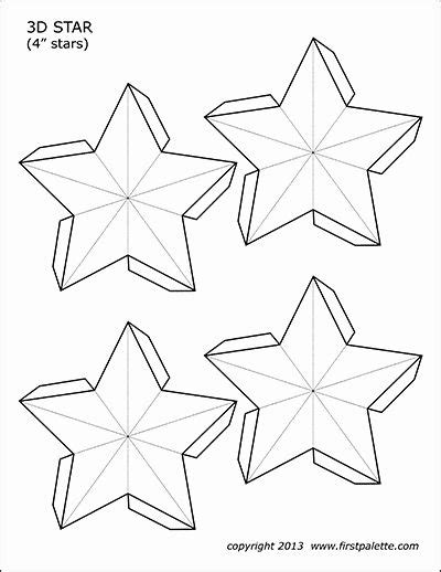 3 Inch Star Template Inspirational 3d Star Templates In 2020 Star