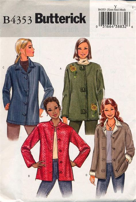 Ladies Sewing Pattern Butterick Jacket Unlined And Loose Fitting