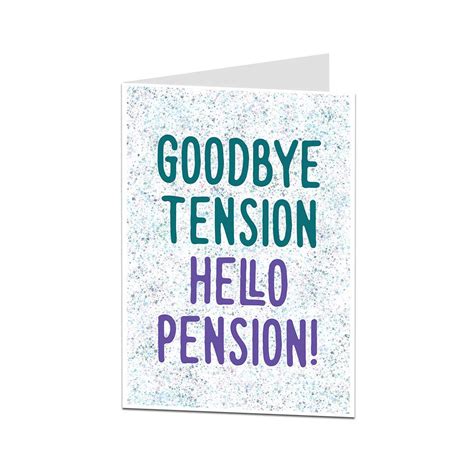 Funny Retirement Card Goodbye Tension Hello Pension For Men Etsy