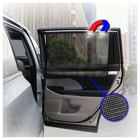 Car Side Window Sun Shade Universal Reversible Magnetic Curtain For