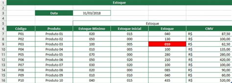 Como Fazer Uma Planilha De Controle De Estoque No Excel Cursos De