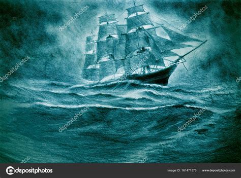 Sailing Ship In A Storm — Stock Photo © Nikolai2 161471576