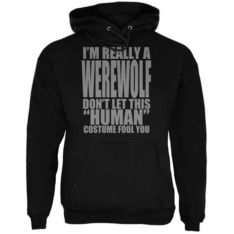 Halloween Human Werewolf Costume Black Adult Hoodie Small Walmart