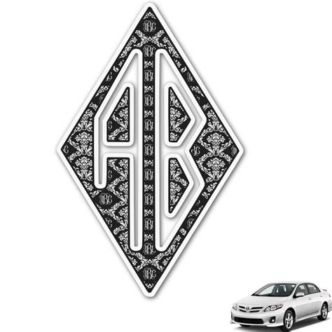 Custom Monogrammed Damask Monogram Car Decal Personalized