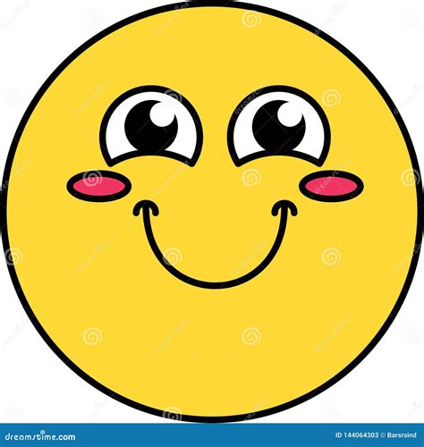 Shy Blushing Emoji Vector Illustration Stock Vector Illustration Of