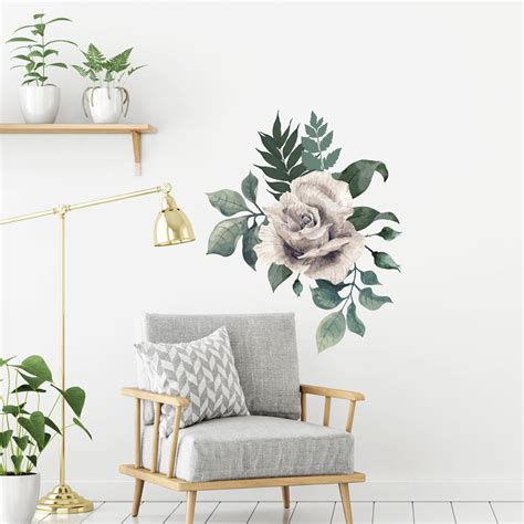 Floral Rose Wall Sticker By Oakdene Designs