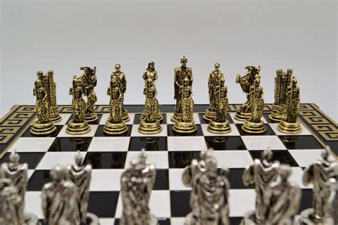 Trojan War Chess Set Black And White Board Etsy