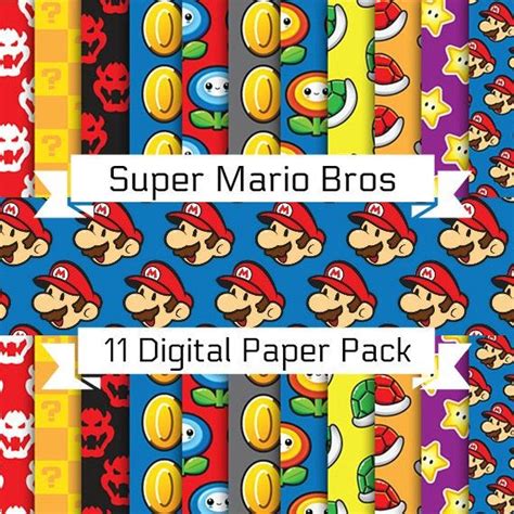 Super Mario Digital Paper Pack Super Mario Wallpaper Super Mario Arcade