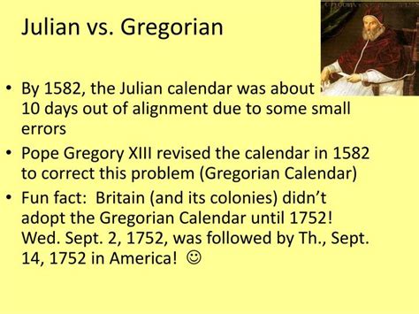 Julian Calendar Vs Gregorian Calendar The Genealogy G