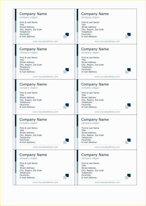 Business Card Templates Free Download Word