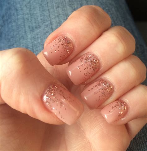 Soft Pink With Rose Gold Sparkles Nails Nail Inspo Gel Nails