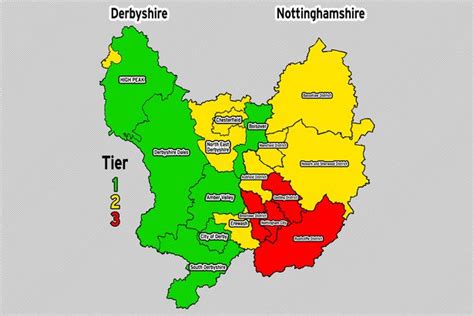 Map Shows How Derbyshire And Nottinghamshire Covid 19 Tiers Are Split