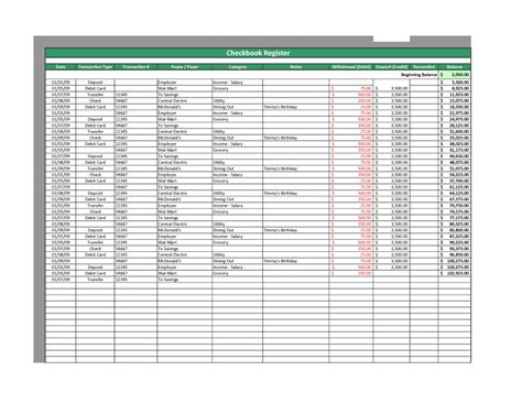 Free download for android and ios devices. 39 Checkbook Register Templates 100% Free, Printable ᐅ ...