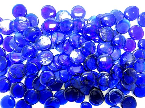 Large Dark Blue Glass Gems 4 75 Lbs Approximately 100 Per Etsy