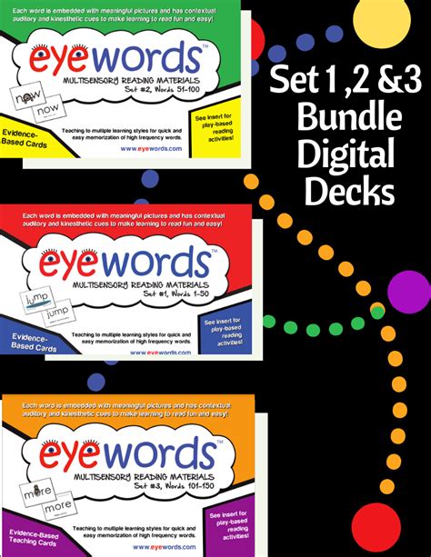 Eyewords Multisensory Teaching Cards Bundle Words 1 150 Digital