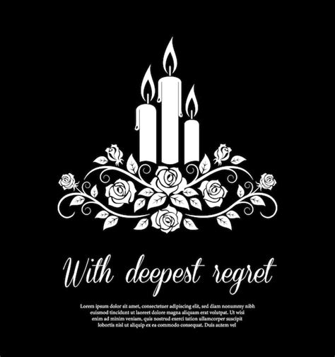 Premium Vector Funeral Card Vector Template With Burning Candles